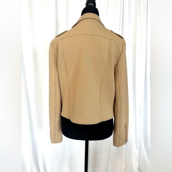 LULUS Living On the Edge Taupe Moto Jacket - Size Large - Picture 8 of 10